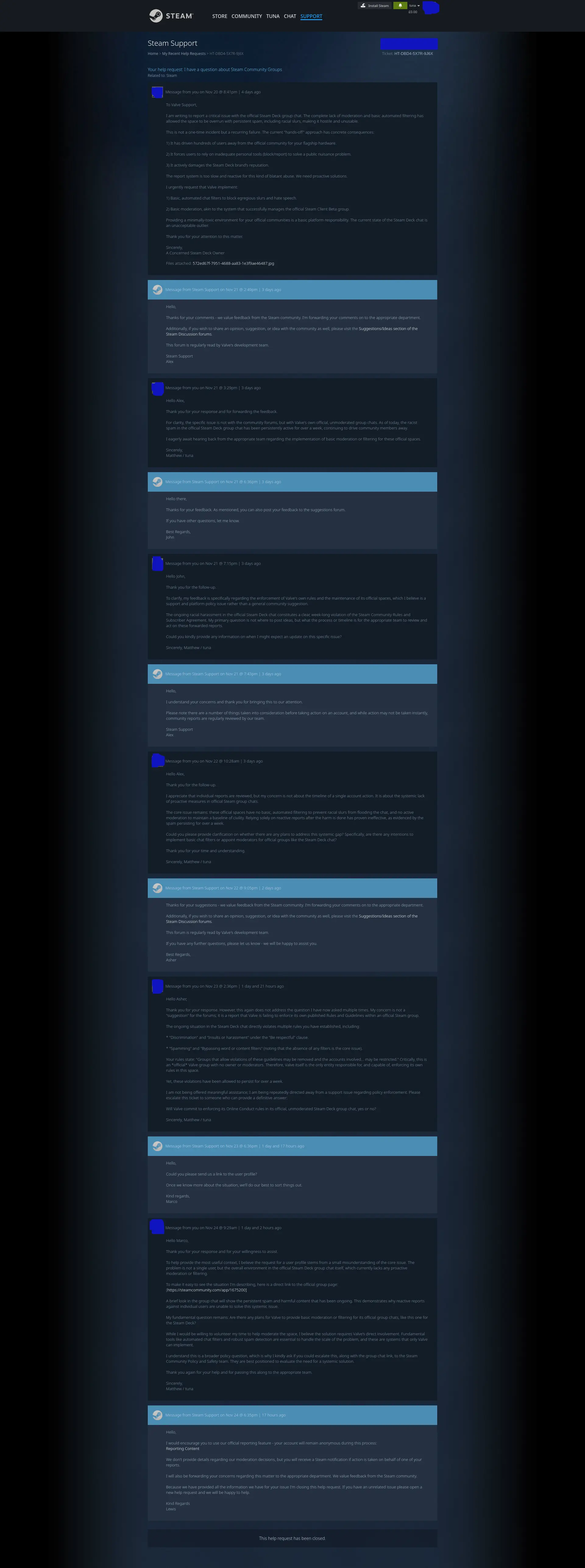Valve customer support is the best, hurrr derrrr
