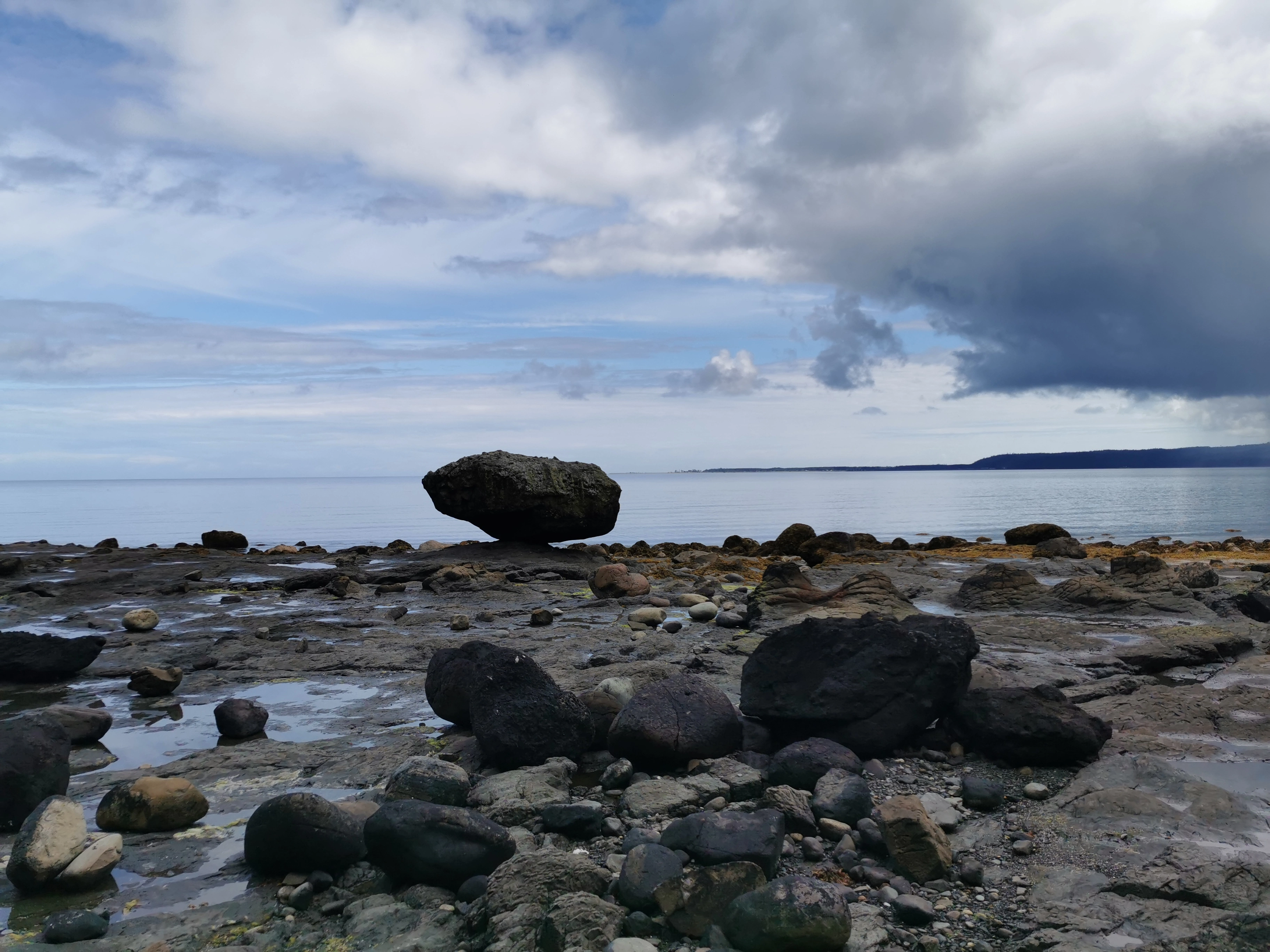 A rock balanced