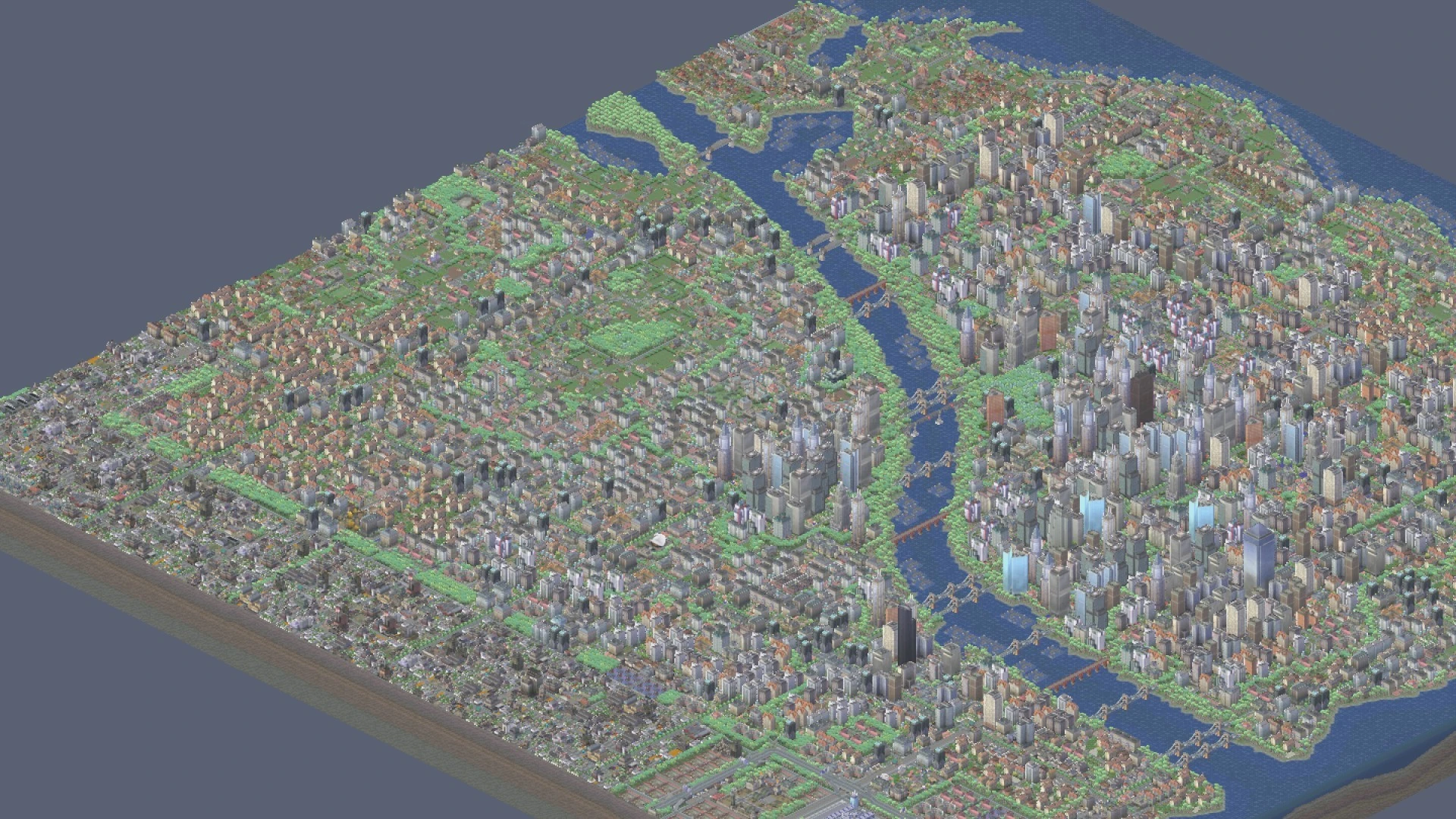 City bird's eye view