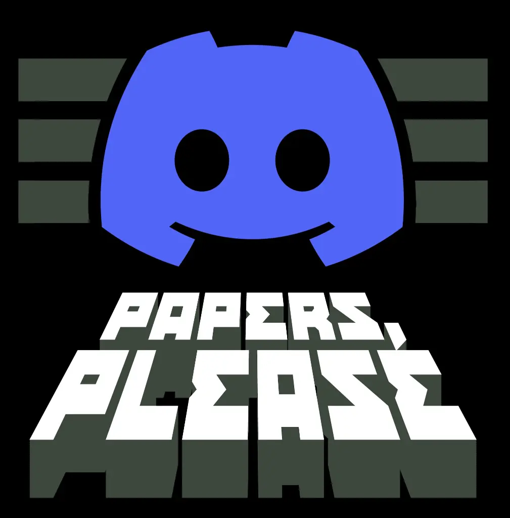 Discord + Papers, Please logo