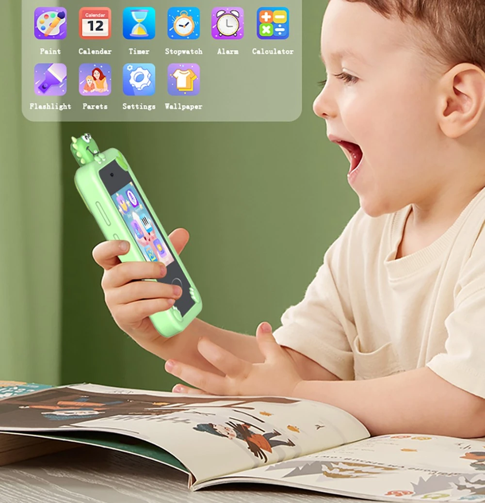 toddler with phone