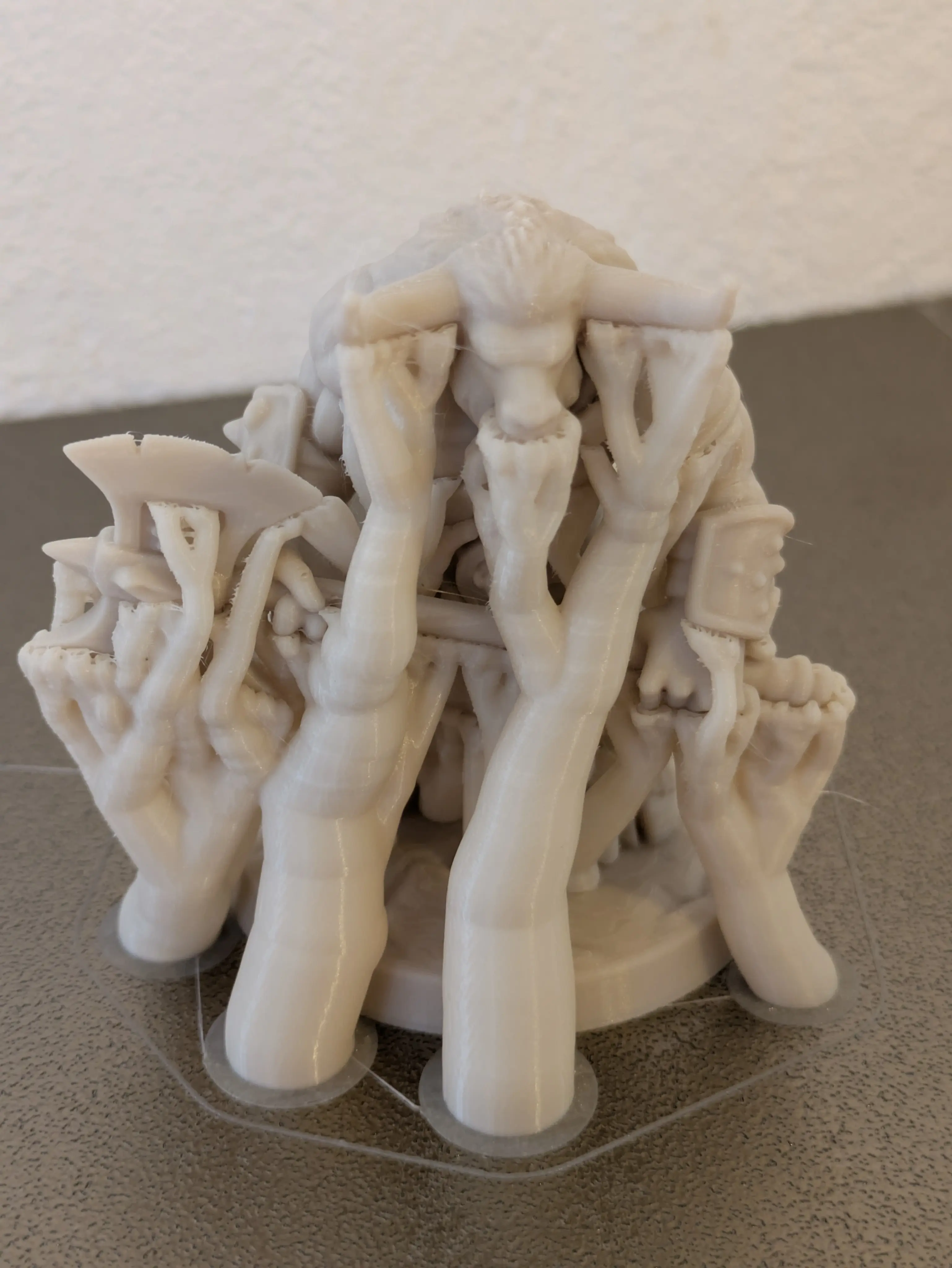 fresh from the printer, supports all over