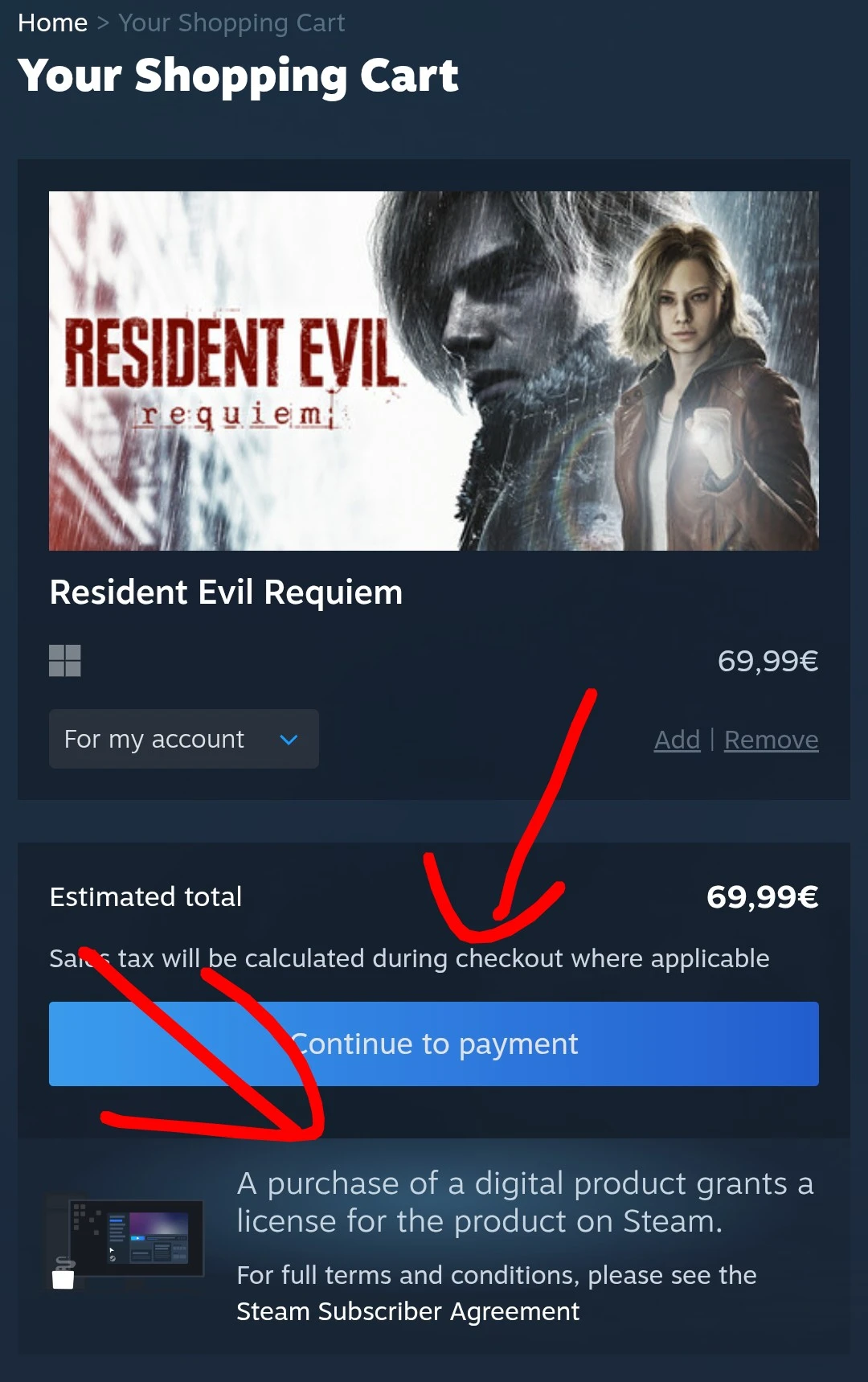 It says purchase.
