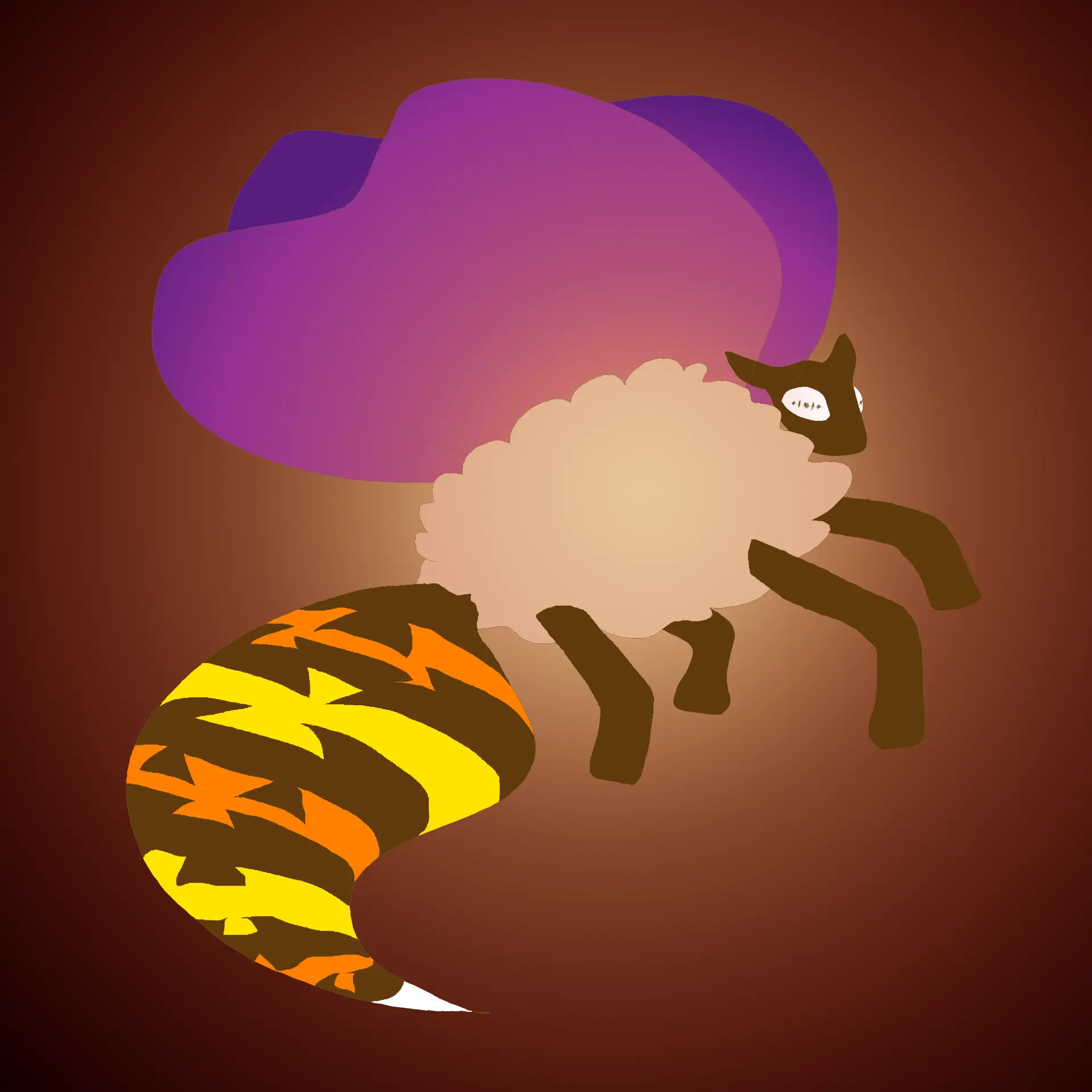 Digit's gimp doodle of his concept art thing with equal parts sheep body, wasp tail, butterfly wings