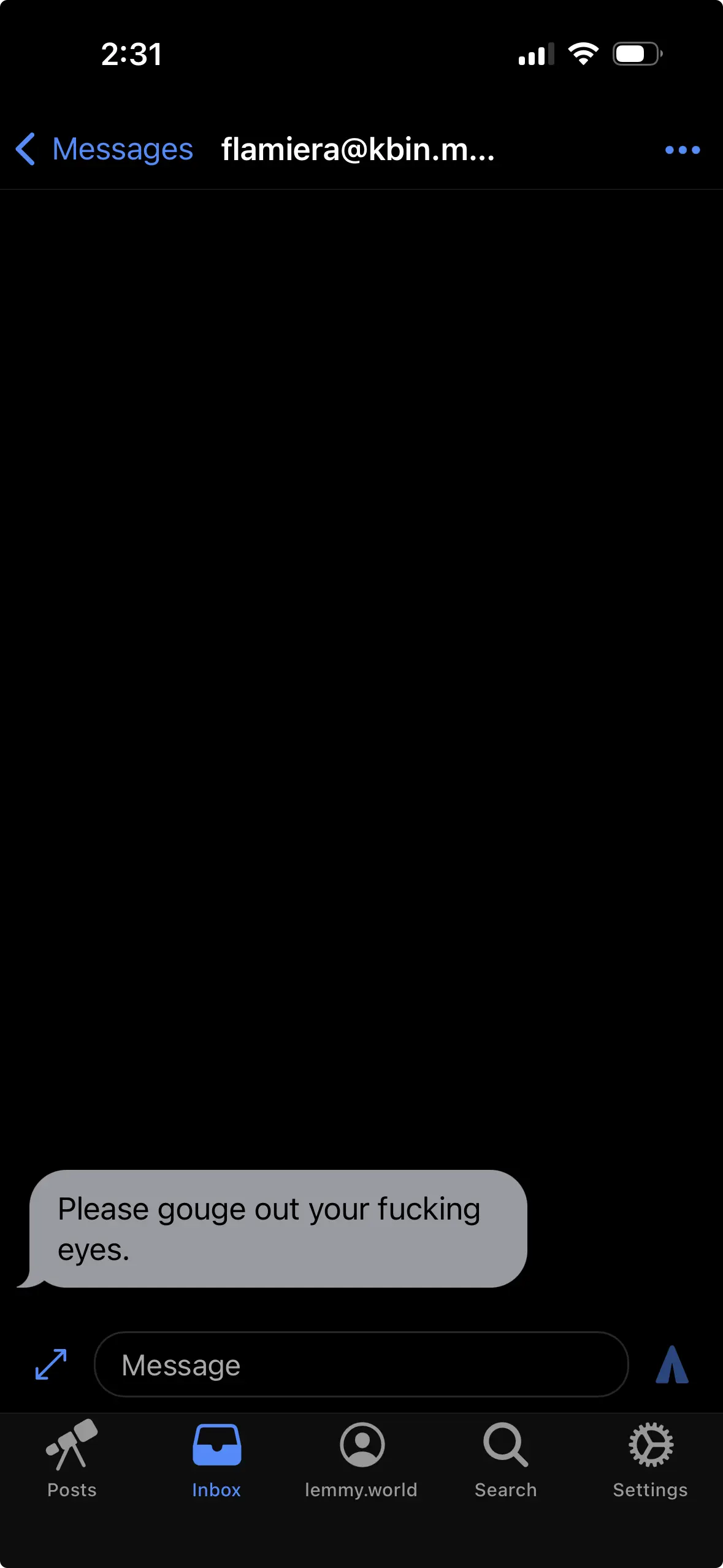 Asking me to gouge my eyes out