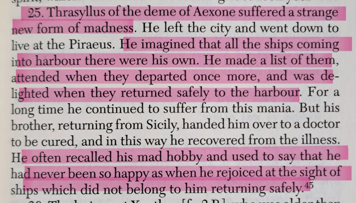 Man obsessed with ships in ancient Greece