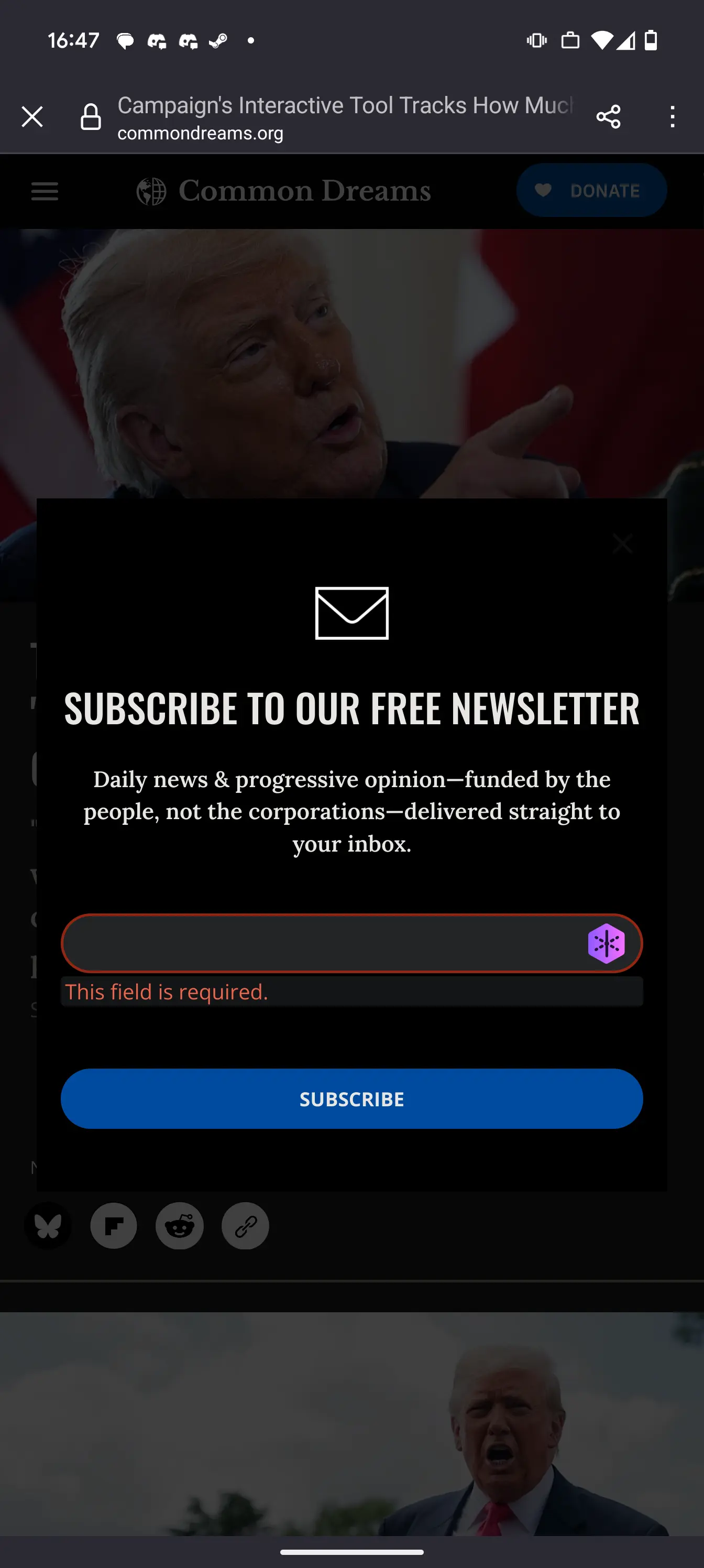 Do I really have to give you my email to read your article common dreams