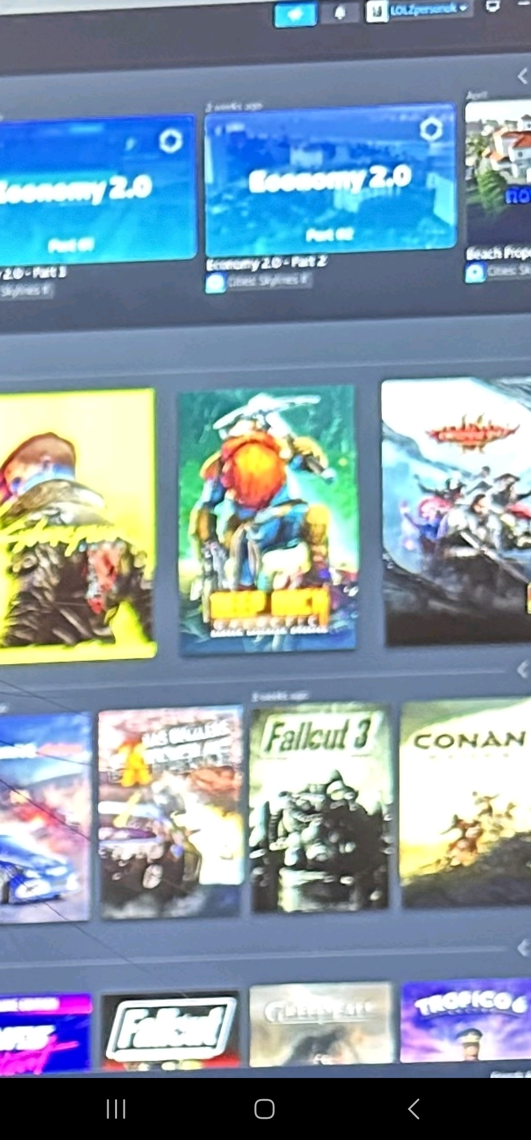 a zoomed in screenshot of the image OP posted, highlighting the game Deep Rock Galactic in their Steam library