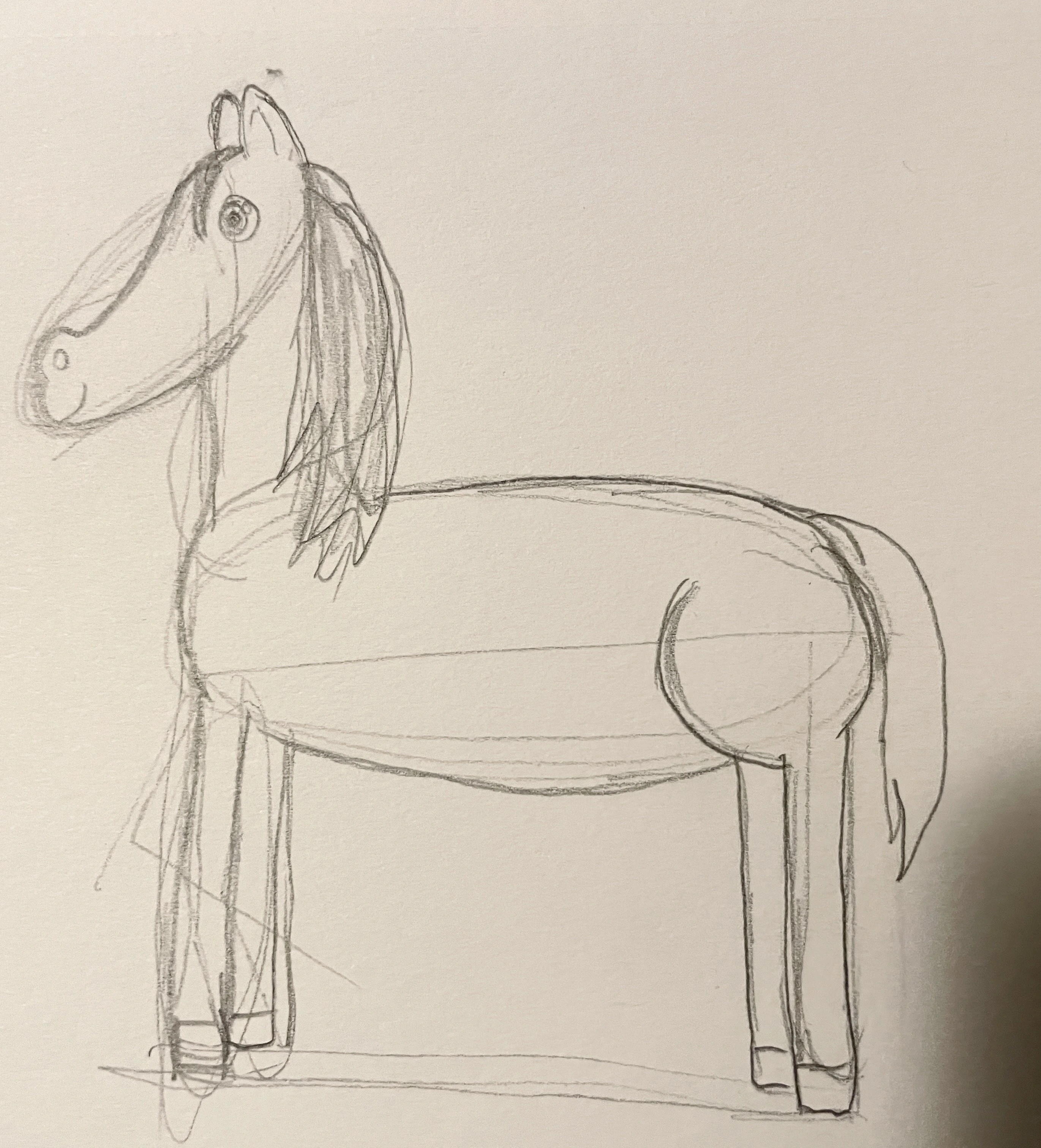 Not great sketch of a horse.