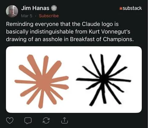 the claude logo is a butthole