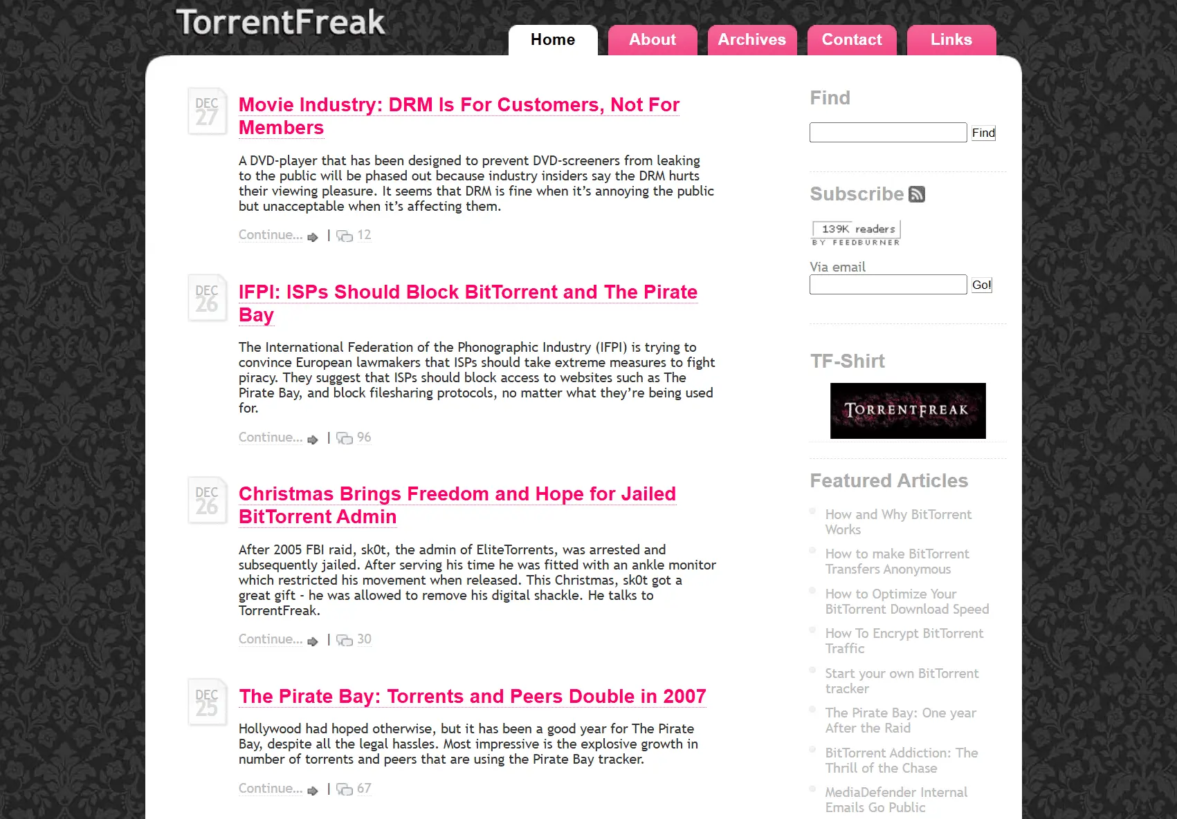 torrentfreak in 2007
